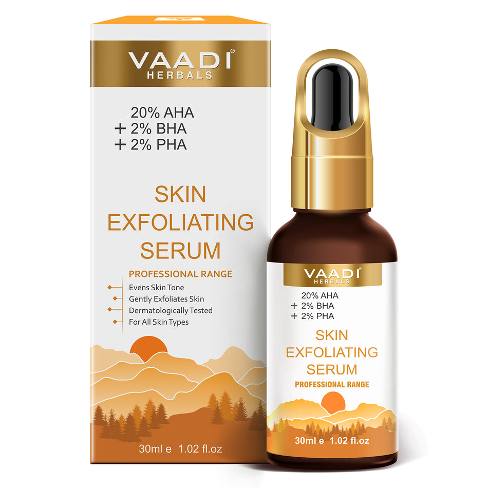 Organic Skin Exfoliating Serum With 20% AHA & 2% BHA & 2% PHA (30 ml / 1.02 oz)