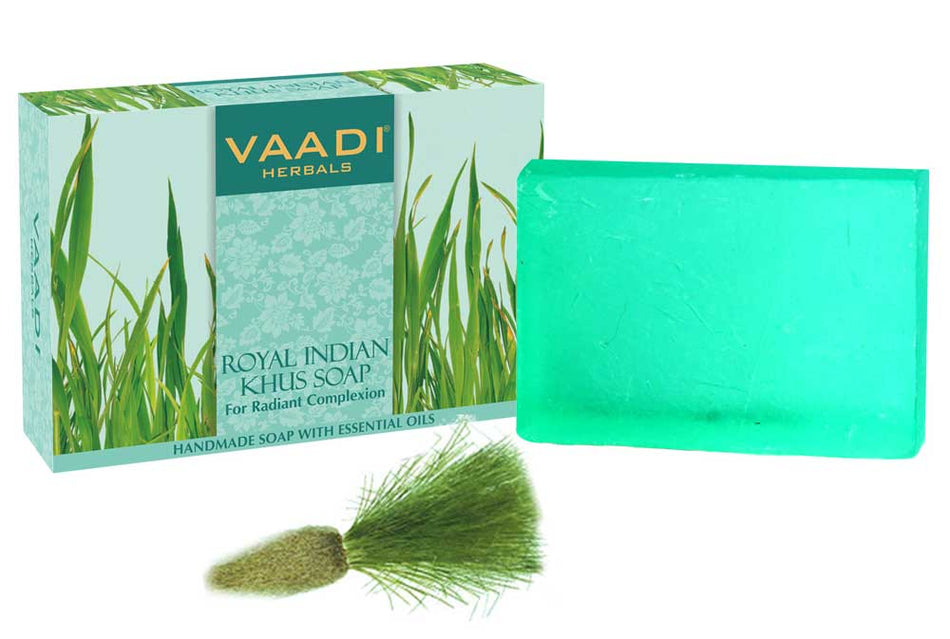 Royal India Organic Khus (Vetiver) Soap with Olive & Soyabean Oil