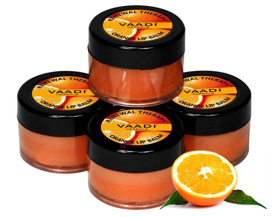 Skin Renewing Organic Orange and Shea Butter Lip Balm (4 x 0.4 oz)
