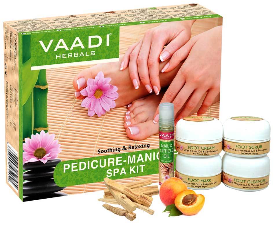 Organic Pedicure Manicure Spa Kit with Grapeseed Extract & Fenugreek